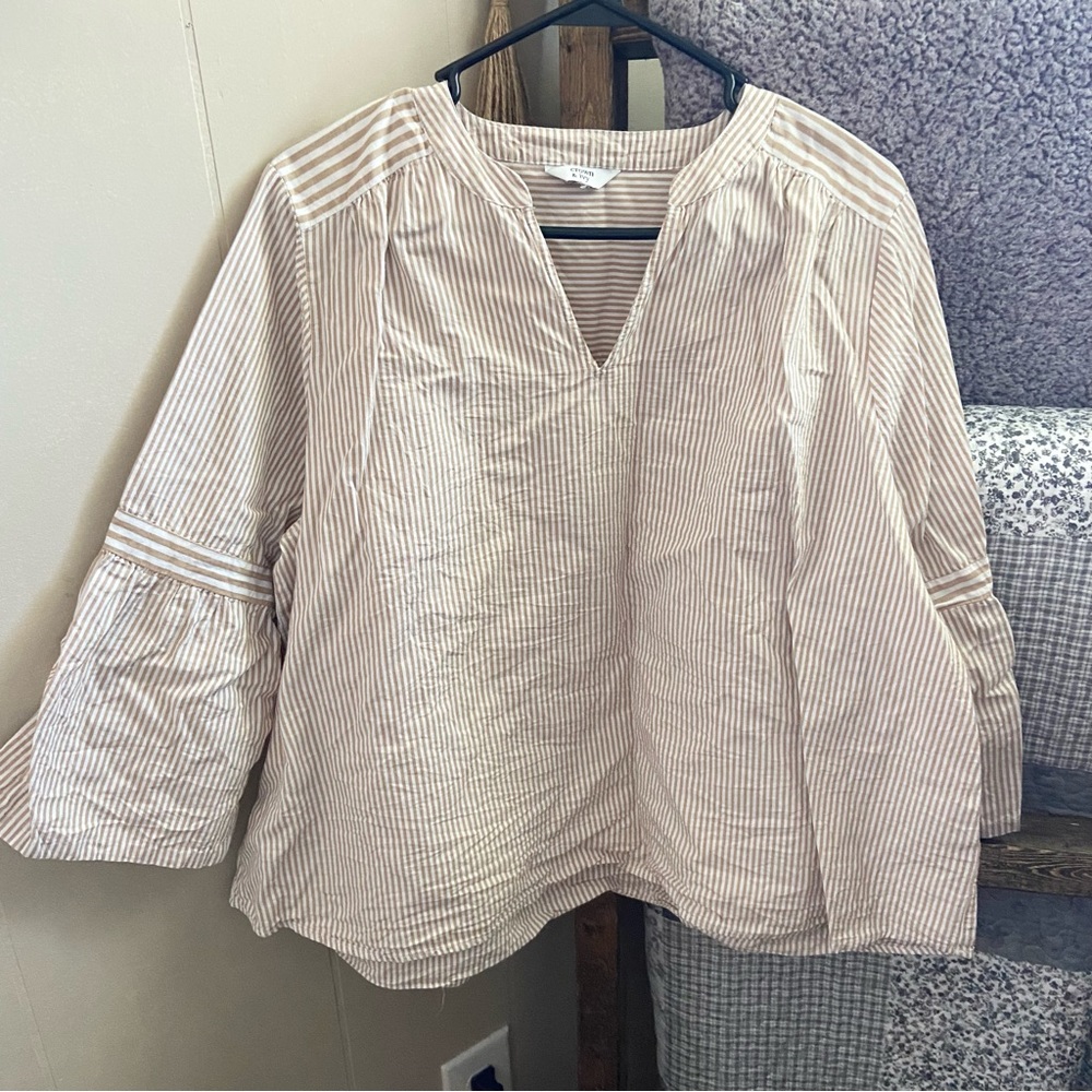 Women’s Crown and Ivy Striped Blouse Size L